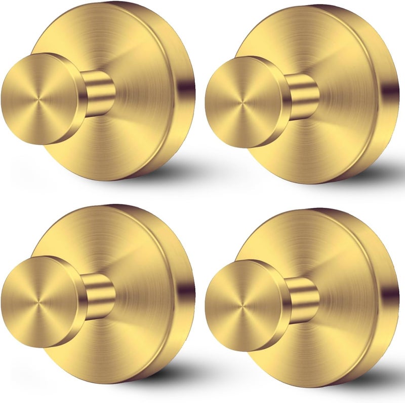 Fasbeu Black Suction Cup Hooks for Shower - Set of 4, No Drill Towel Hooks for Bathroom Wall, Kitchen, Glass, Mirror, Tile - Ideal for Hanging Towels, Robes, and Loofahs (gold-4pcs) - Image 1
